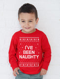 I'm On The Naughty List Funny Ugly Christmas Toddler Kids Sweatshirt 