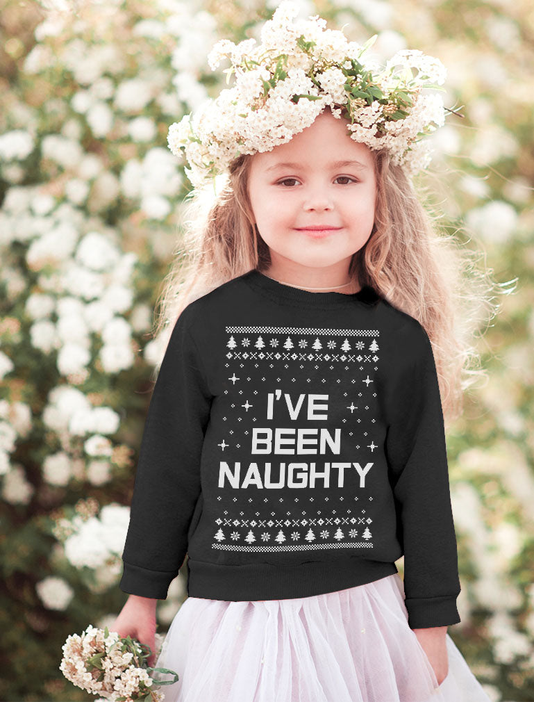 I'm On The Naughty List Funny Ugly Christmas Toddler Kids Sweatshirt - Red 3