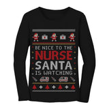 Nurse Ugly Christmas sweater Women Long Sleeve T-Shirt 