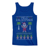 Thumbnail Mele Kalikimaka Santa Hawaiian Themed Ugly Christmas Men's Tank Top Aqua 3