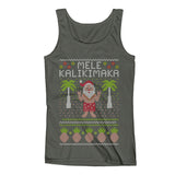 Thumbnail Mele Kalikimaka Santa Hawaiian Themed Ugly Christmas Men's Tank Top Gray 4