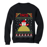 Thumbnail Taco Santa Ugly Christmas Funny Women Sweatshirt Black 1