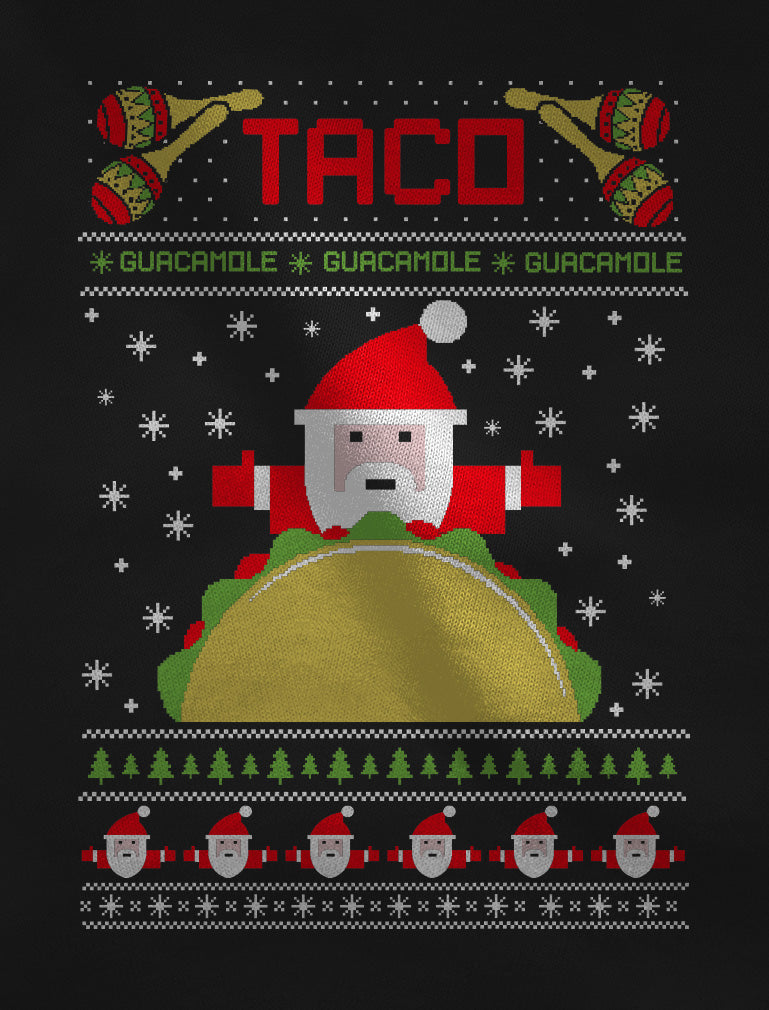 Taco Santa Ugly Christmas Funny Sweatshirt - Navy 5
