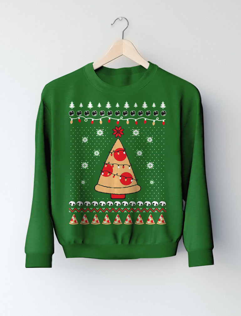 Pizza Ugly Christmas Women Sweatshirt - Navy 7