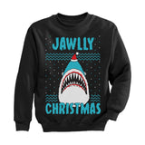 Thumbnail Jawlly Christmas Shark Ugly Christmas Toddler Kids Sweatshirt Black 1