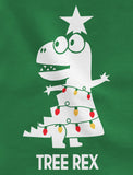 Thumbnail Tree Rex Cute T-Rex Christmas Kids Long Sleeve Shirt Red 2