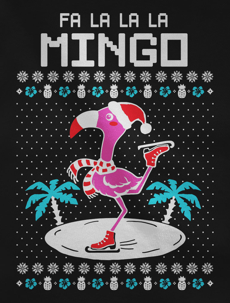 Fa La La Flamingo Ugly Christmas Women Long Sleeve T-Shirt - Pink 6