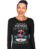 Thumbnail Fa La La Flamingo Ugly Christmas Women Long Sleeve T-Shirt Pink 5