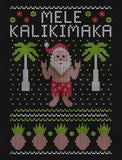 Thumbnail Mele Kalikimaka Santa Hawaiian Ugly Christmas Women Long Sleeve T-Shirt Blue 5