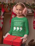 Merry Fishmas Ugly Christmas Youth Kids Long Sleeve T-Shirt 