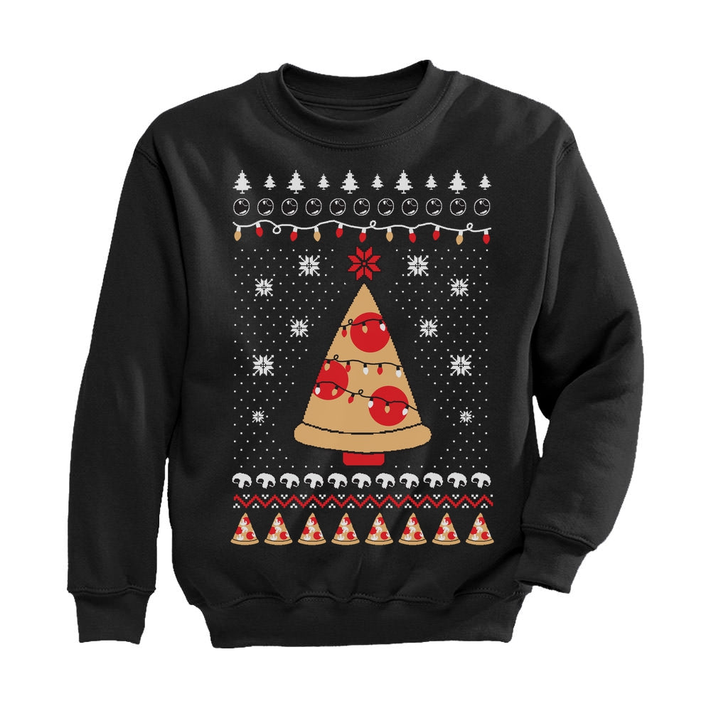 Pizza Ugly Christmas Youth Kids Sweatshirt – Tstars