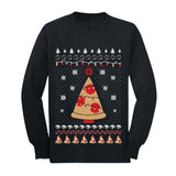 Thumbnail Pizza Ugly Christmas Youth Kids Long Sleeve T-Shirt Black 2