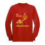 Thumbnail I'm Digging Thanksgiving Toddler Kids Long sleeve T-Shirt Red 2