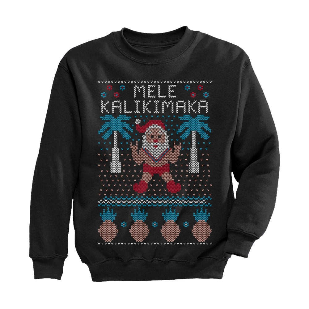 Mele Kalikimaka Santa Hawaiian Ugly Christmas Toddler Kids Sweatshirt 