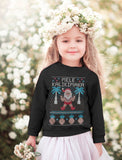 Mele Kalikimaka Santa Hawaiian Ugly Christmas Toddler Kids Sweatshirt 