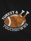 Turkey and Touchdowns Thanksgiving Youth Kids Long Sleeve T-Shirt 