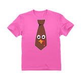 Funny Thanksgiving Turkey Face Tie Cute Toddler Kids T-Shirt 