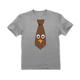 Funny Thanksgiving Turkey Face Tie Cute Toddler Kids T-Shirt 