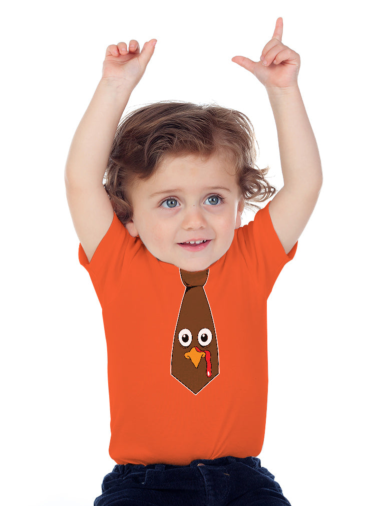 Funny Thanksgiving Turkey Face Tie Cute Toddler Kids T Shirt Tstars
