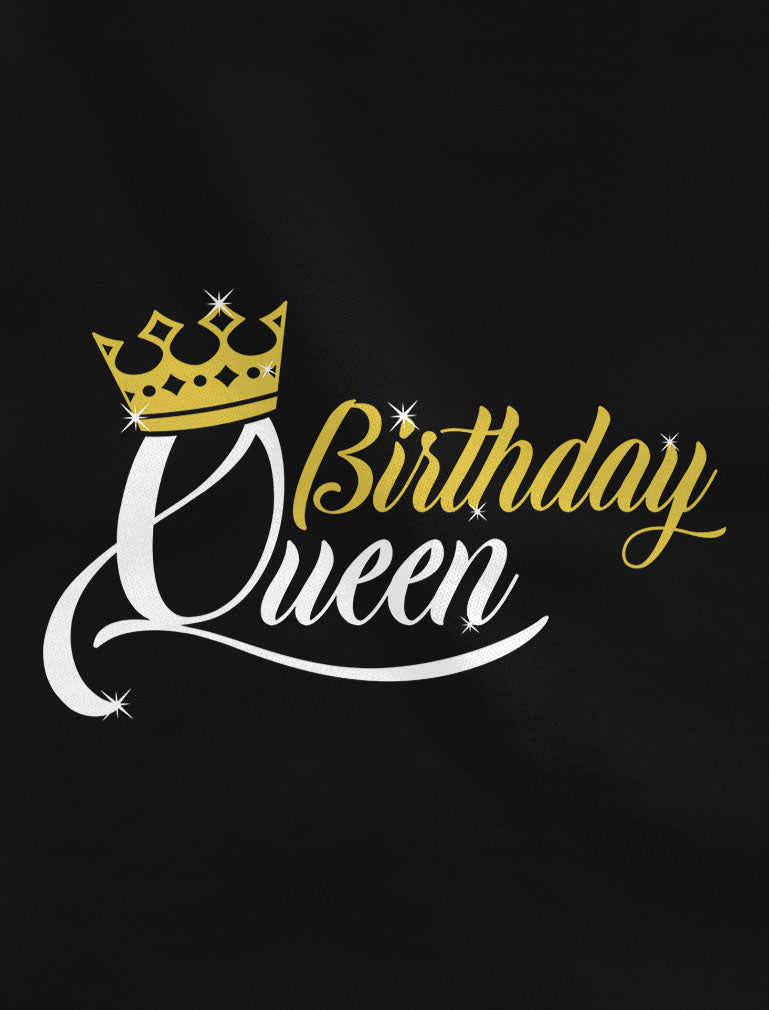 Birthday Queen With A Crown V-Neck Fitted Girls T-Shirt 