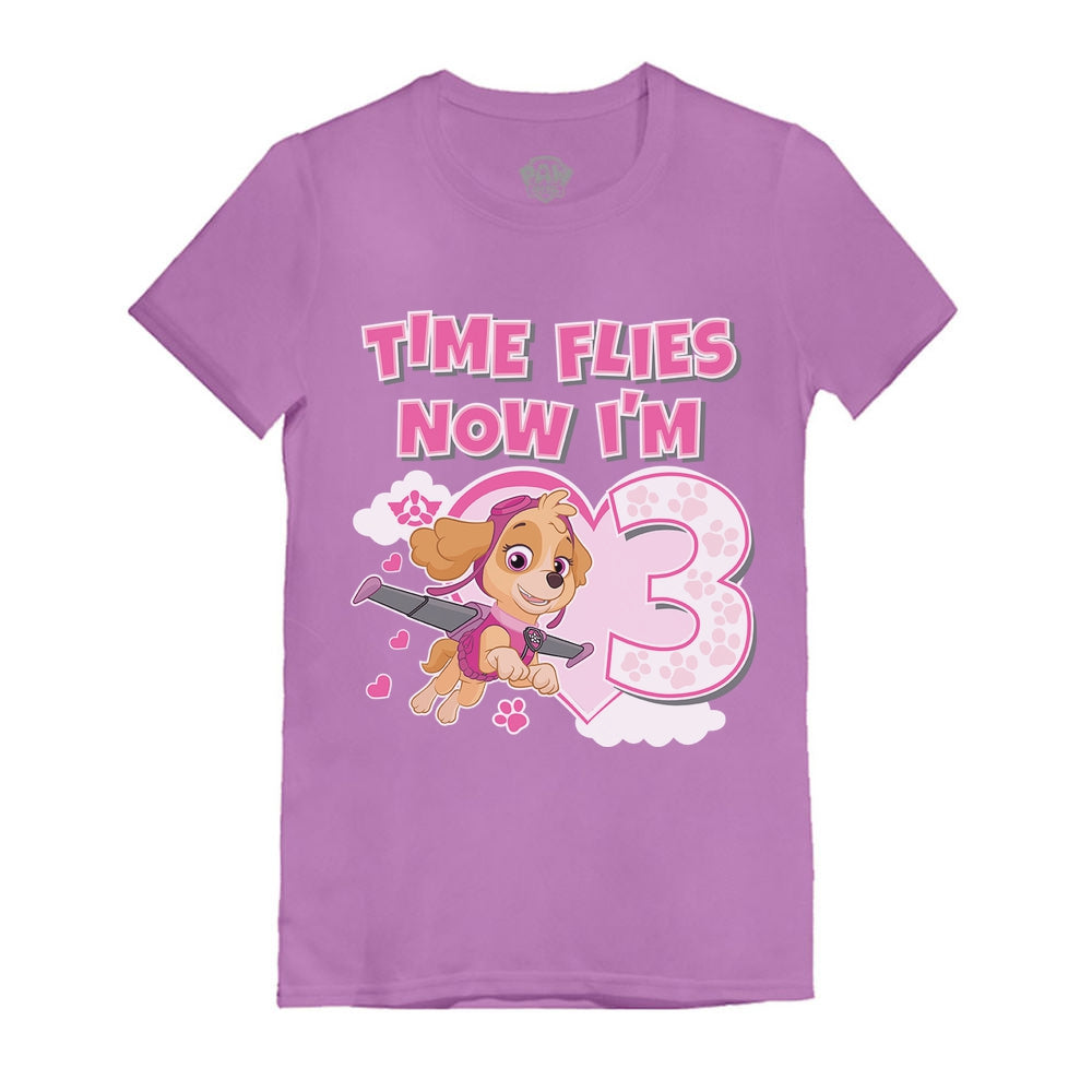 Birthday Girl Paw Patrol Skye 3rd Birthday Gift Toddler Kids Girls' Fitted T-Shirt - Lavender 5