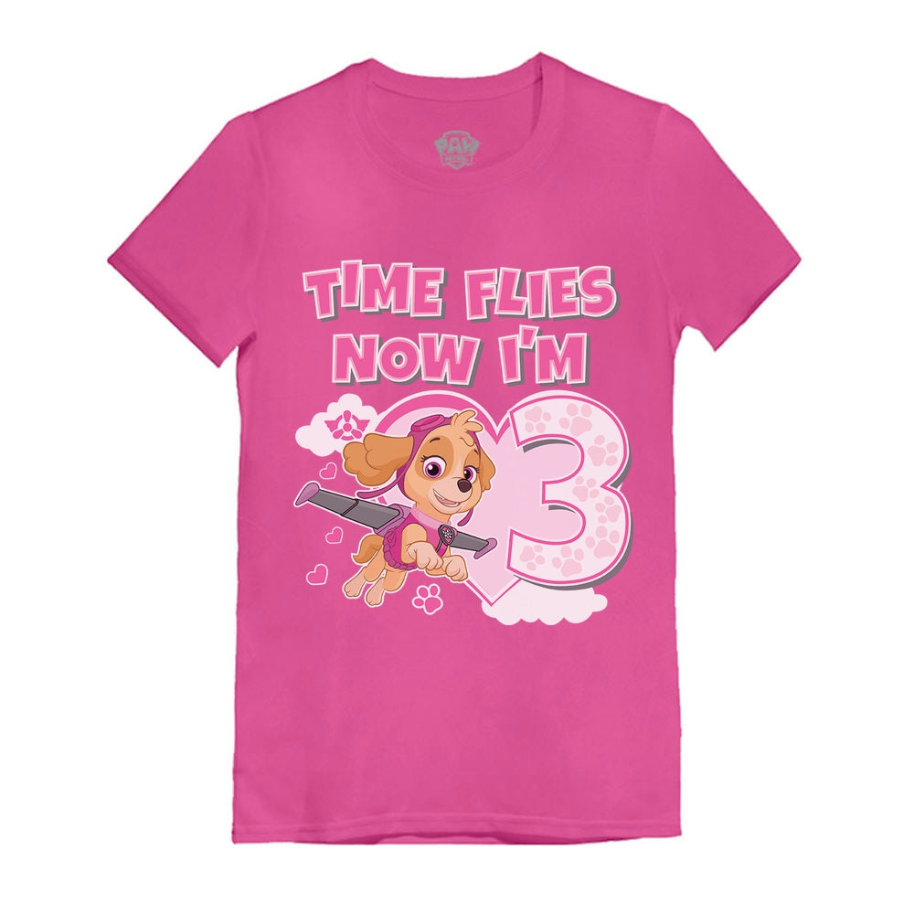 Birthday Girl Paw Patrol Skye 3rd Birthday Gift Toddler Kids Girls' Fitted T-Shirt - Wow pink 1