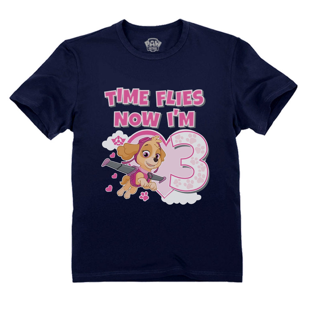 Birthday Girl Shirt Paw Patrol Skye 3rd Birthday Gift Toddler Kids T-Shirt - Navy 4
