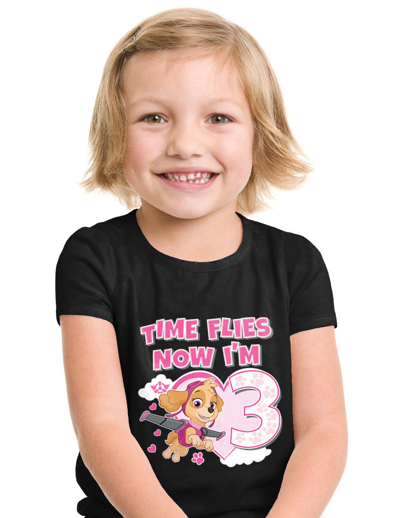 Birthday Girl Paw Patrol Skye 3rd Birthday Gift Toddler Kids Girls' Fitted T-Shirt - Chill Blue 8
