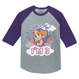 Thumbnail Paw Patrol Skye Girls 3rd Birthday Gift 3/4 Sleeve Baseball Jersey Toddler Shirt Purple 1