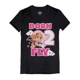 Thumbnail Paw Patrol Skye Born 2 Fly 2nd Birthday Girls' T-Shirt Black 2
