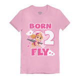 Thumbnail Paw Patrol Skye Born 2 Fly 2nd Birthday Girls' T-Shirt Pink 3