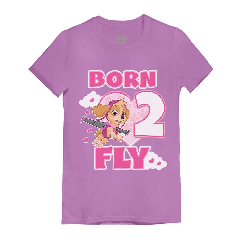 Paw Patrol Skye Born 2 Fly 2nd Birthday Girls' T-Shirt - Lavender 5