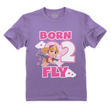 Birthday Girl Paw Patrol Skye Born 2 Fly 2nd Birthday Toddler Kids T-Shirt 