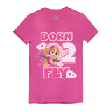 Thumbnail Paw Patrol Skye Born 2 Fly 2nd Birthday Girls' T-Shirt Wow pink 1