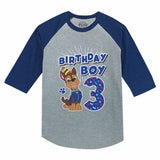 Thumbnail Paw Patrol Chase Boys 3rd Birthday 3/4 Sleeve Baseball Jersey Toddler Shirt Blue 1