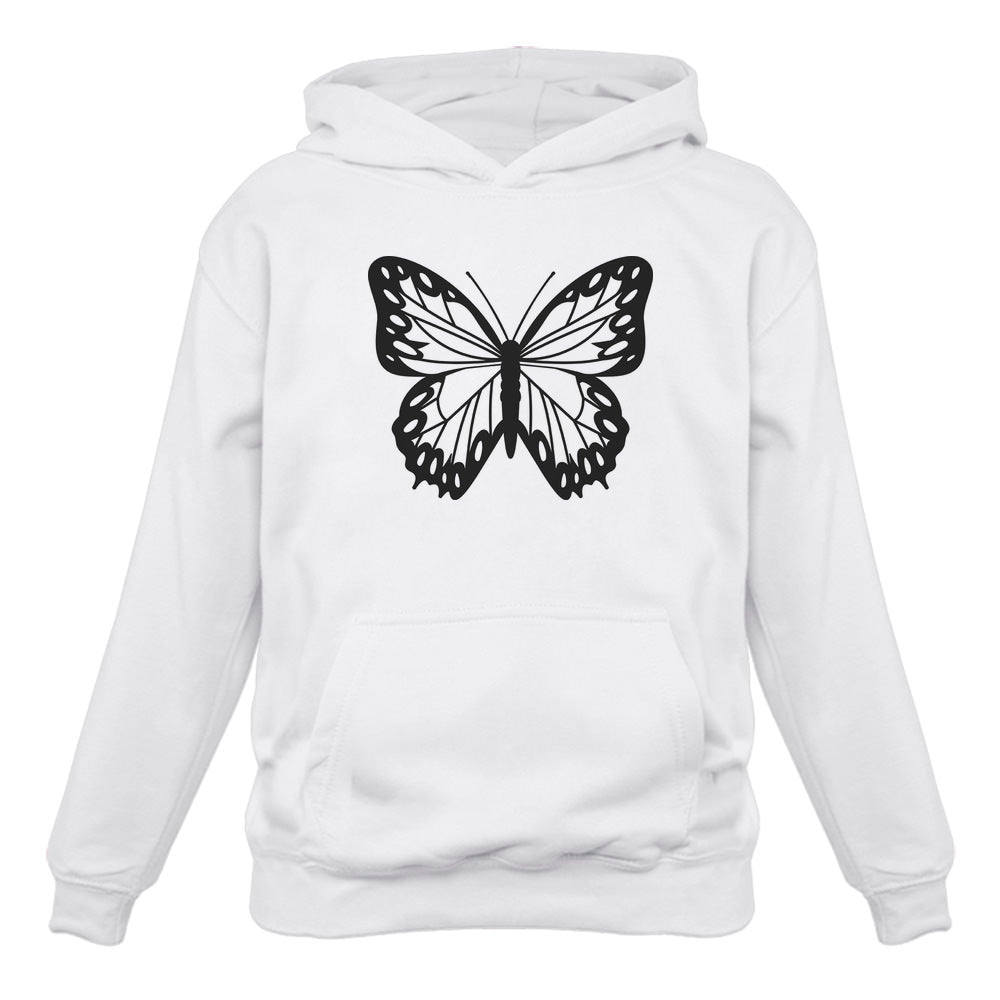 Sweatshirt For Women With Cute Butterfly Graphic - White 2