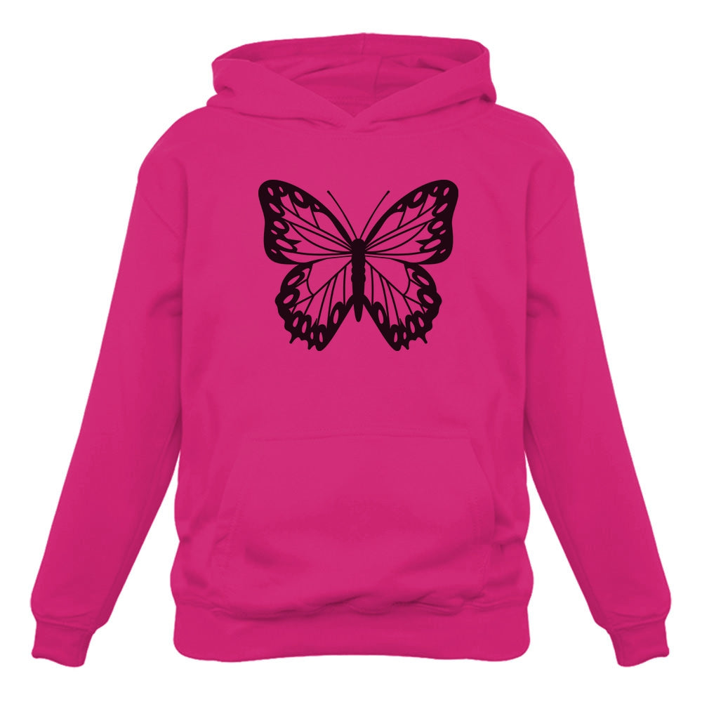 Sweatshirt For Women With Cute Butterfly Graphic - Pink 4