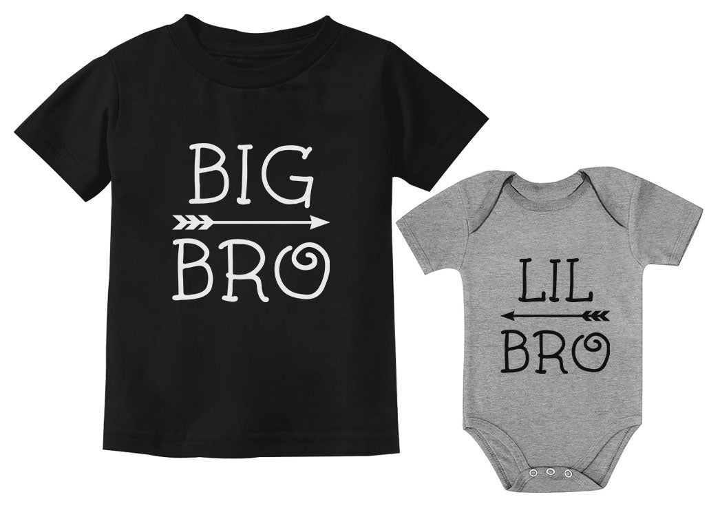 Big Bro Little Bro Shirts Big Brother Little Brother Boys Matching Outfits - Big bro Black / Lil bro Gray 1