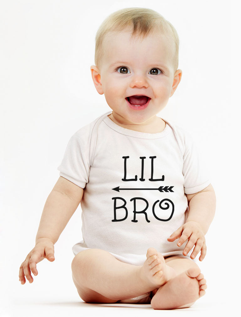 Little Brother Shirt for Boys Baby Announcement Baby Boy Baby Bodysuit - gray/white 8