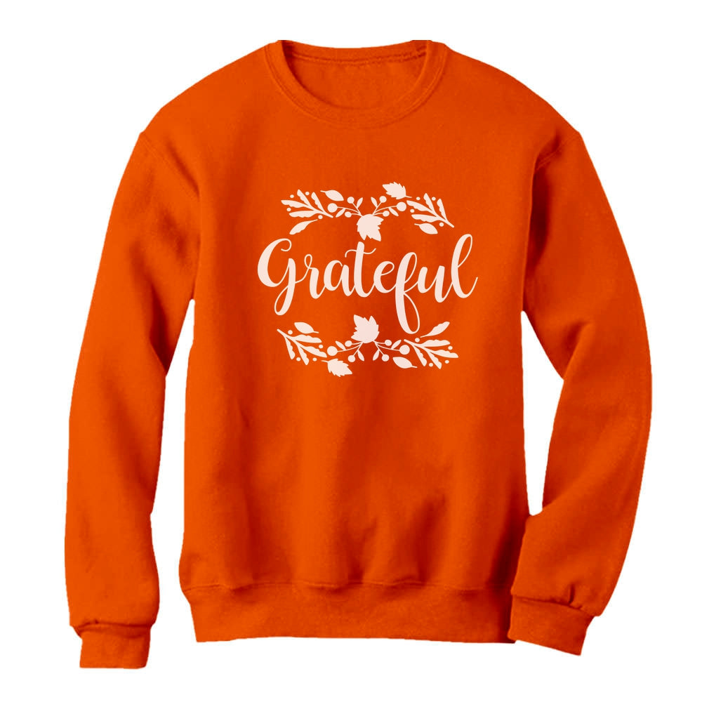 Grateful Shirt Fall Thanksgiving Women Sweatshirt - Orange 2