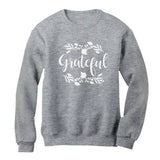 Thumbnail Grateful Shirt Fall Thanksgiving Women Sweatshirt Gray 3