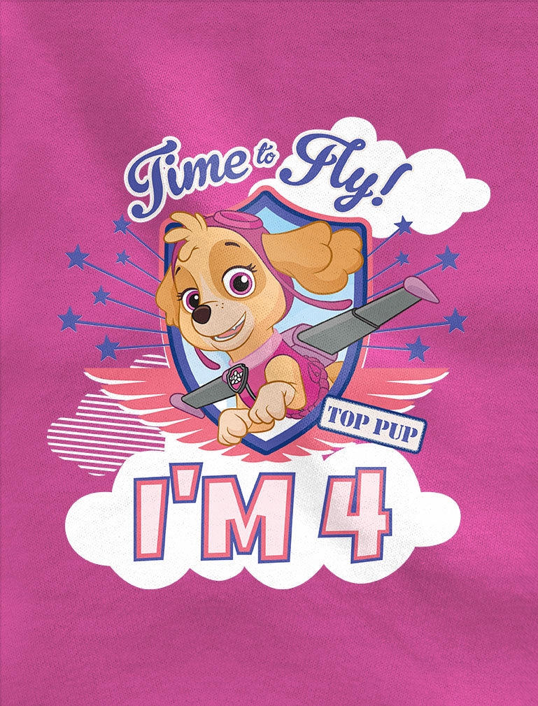 I'm 4 Paw Patrol Skye 4th Birthday Gift Toddler Kids Long sleeve T-Shirt - Pink 3