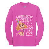 Thumbnail Birthday Girl Skye Paw Patrol 2nd Birthday Toddler Kids Long sleeve T-Shirt Pink 2
