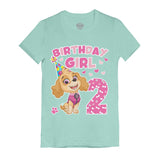 Birthday Girl Skye Paw Patrol 2nd Birthday Toddler Kids Girls' Fitted T-Shirt 