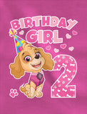 Thumbnail Birthday Girl Skye Paw Patrol 2nd Birthday Toddler Kids Girls' Fitted T-Shirt Chill Blue 6