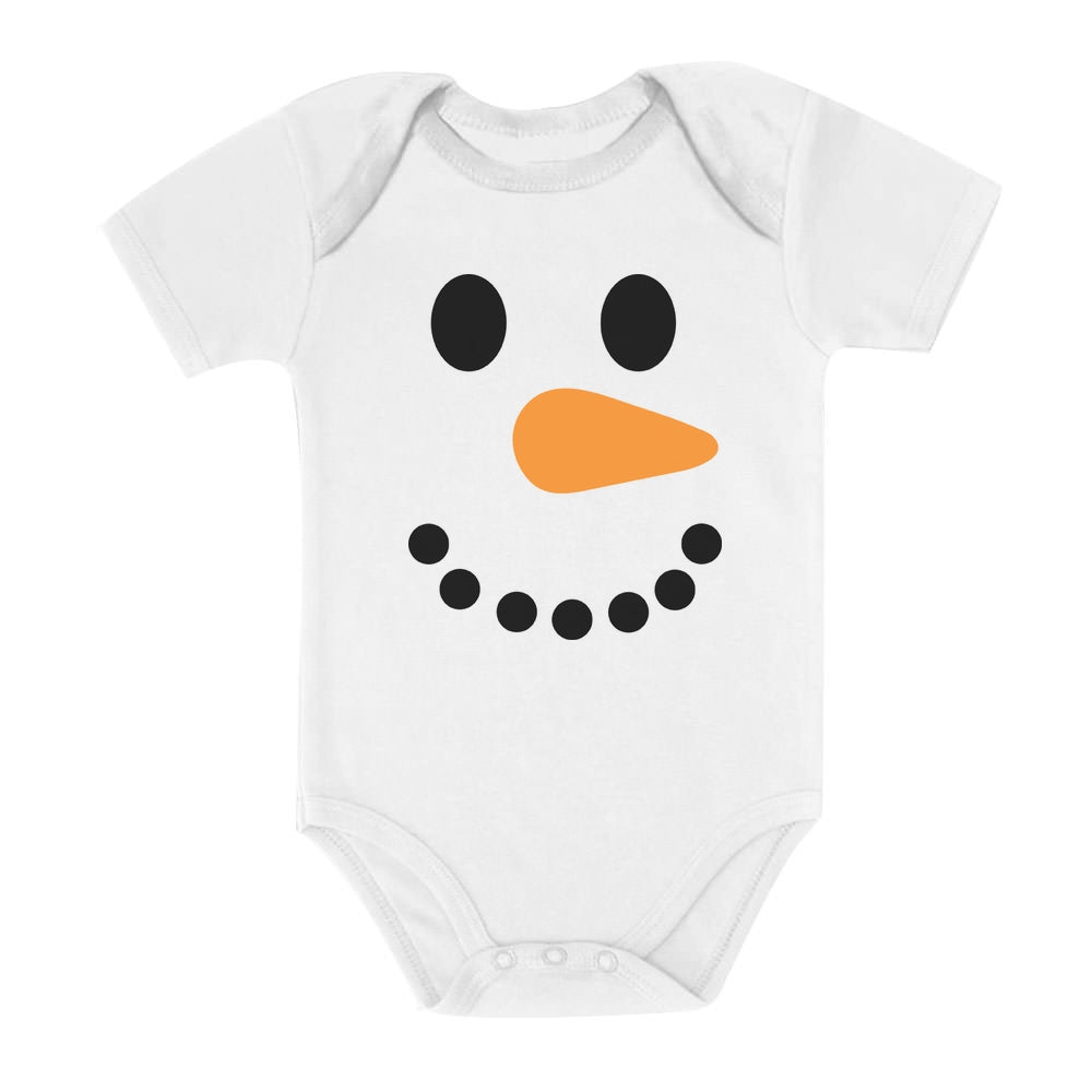 Cute Snowman Baby Bodysuit For Christmas And Holiday - White 2