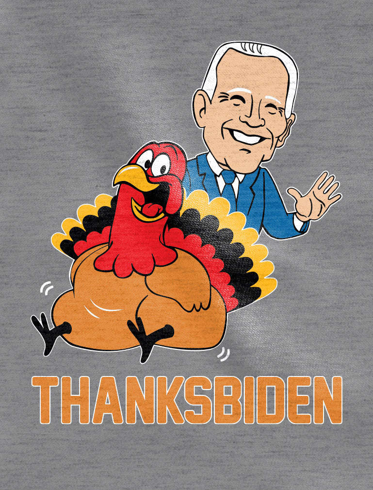 Thanksgiving Turkey Funny Joe Biden Thanksbiden Women Sweatshirt - Gray 6