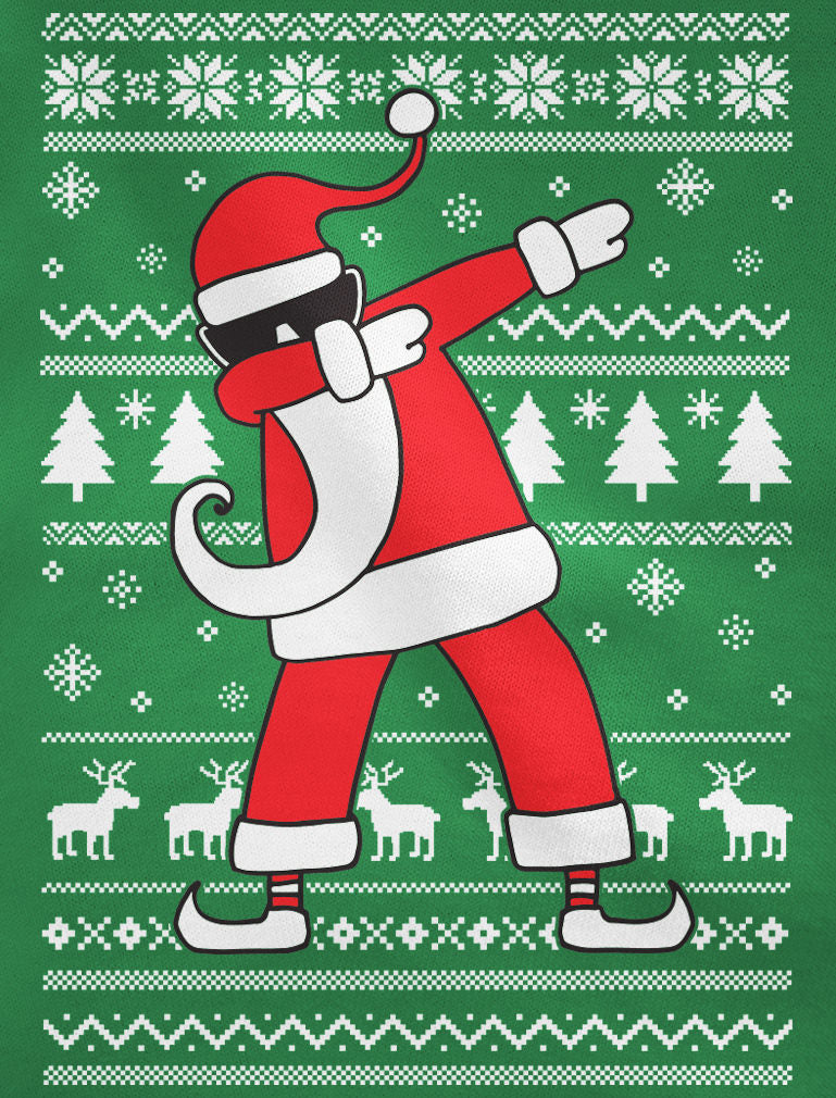 Dabbing Santa Funny Ugly Christmas Party Youth Long Sleeve T-Shirt - Red 5
