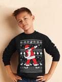 Thumbnail Dabbing Santa Funny Ugly Christmas Party Youth Sweatshirt Gray 8