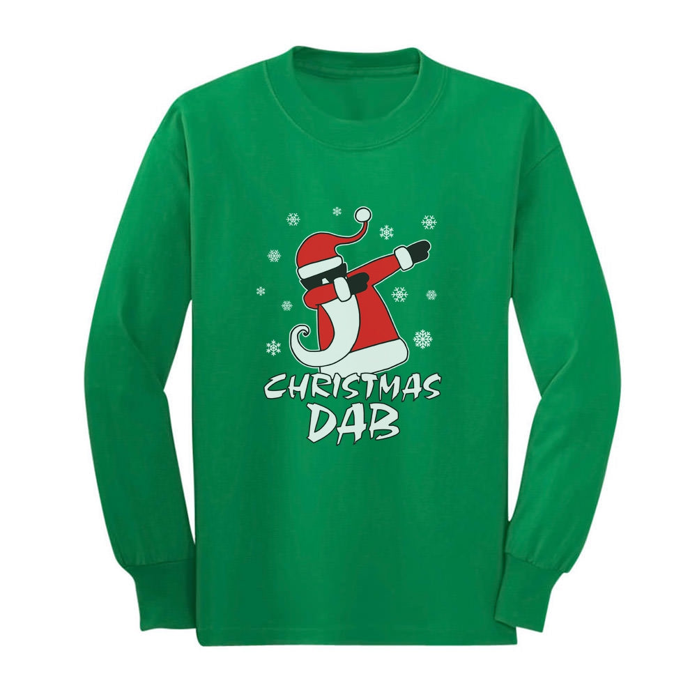 Dabbing Santa Christmas Dab Funny Xmas Youth Kids Long Sleeve T-Shirt 